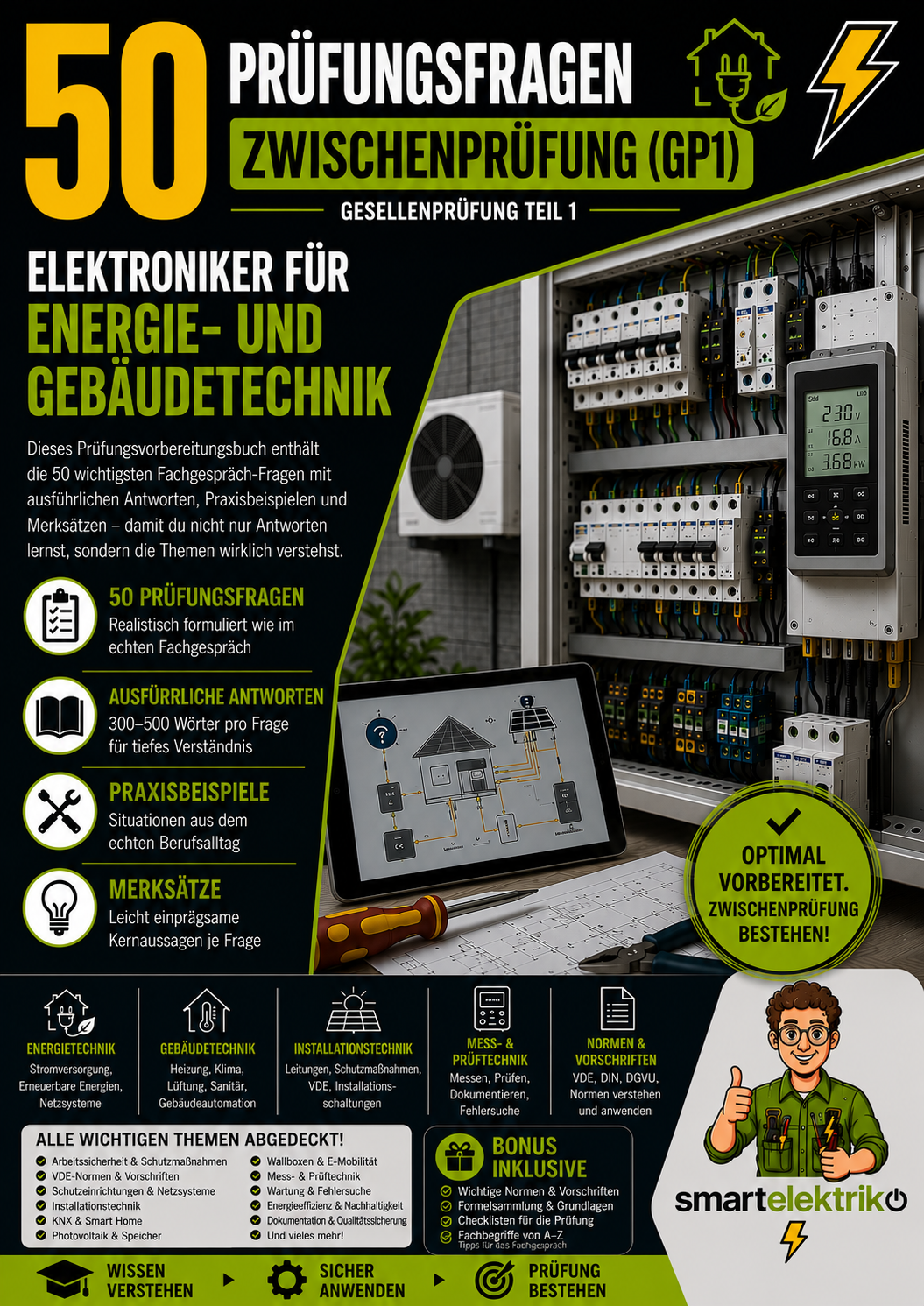 50-Typische-Prüfungsfragen Zwischenprüfung (GP1) Elektroniker für Energy und Gebäudetechnik