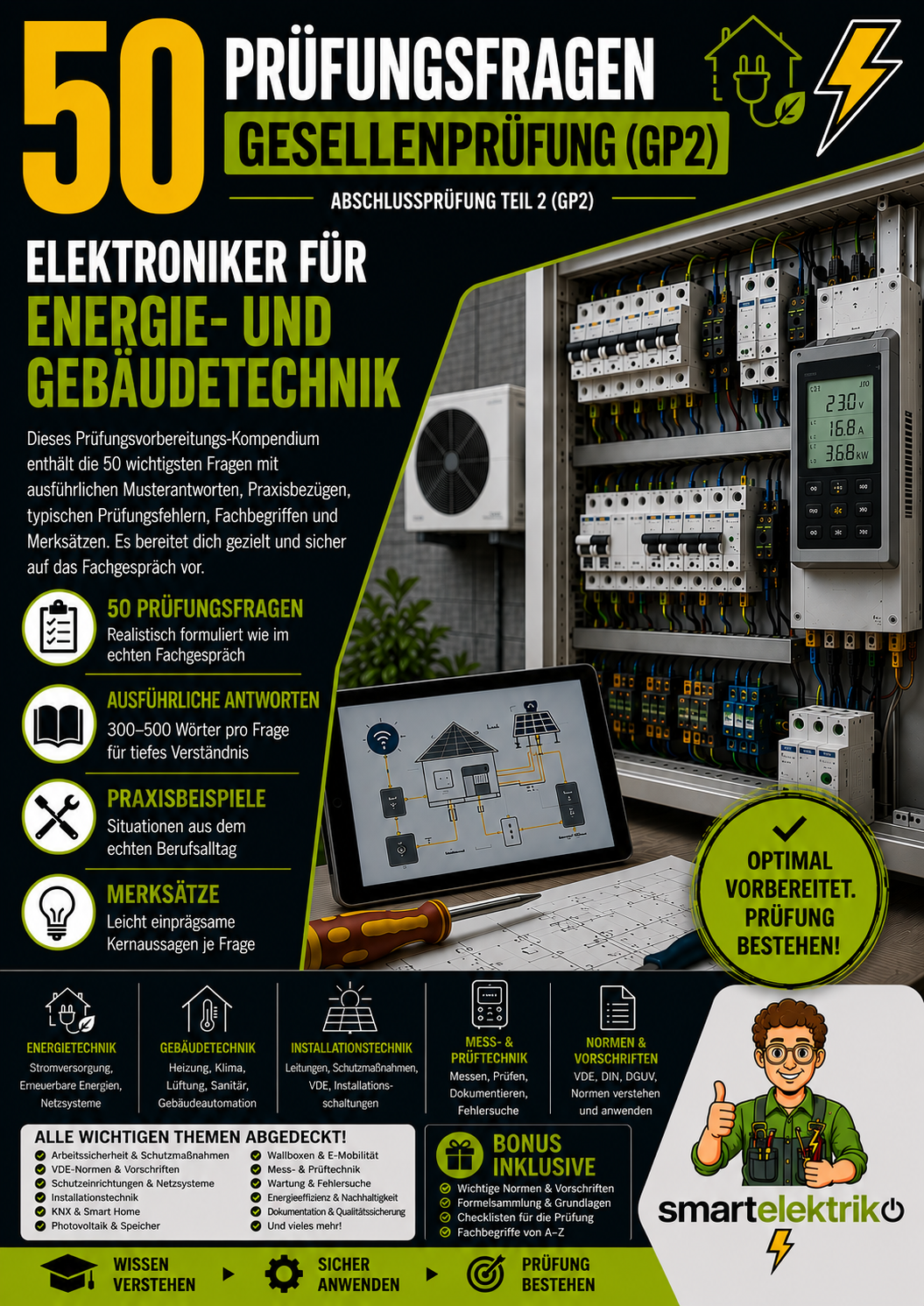50-Typische-Prüfungsfragen Zwischenprüfung (GP2) Elektroniker für Energy und Gebäudetechnik