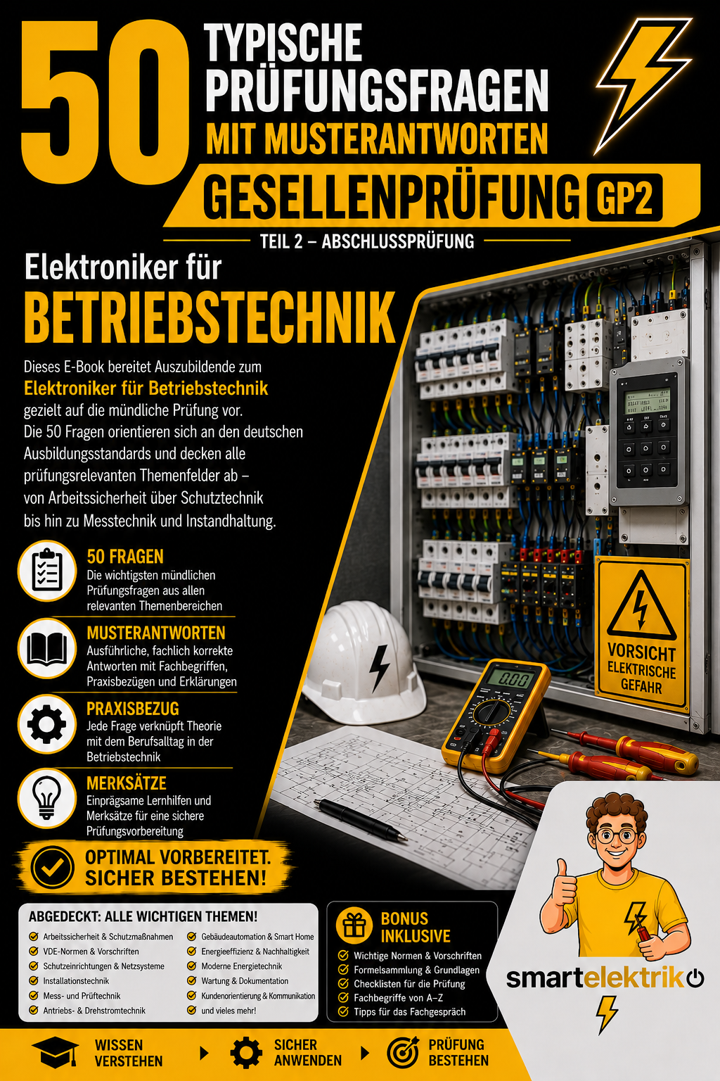 50-Typische-Prüfungsfragen - Gesellenprüfung (GP2)- Elektroniker für Betriebstechnik