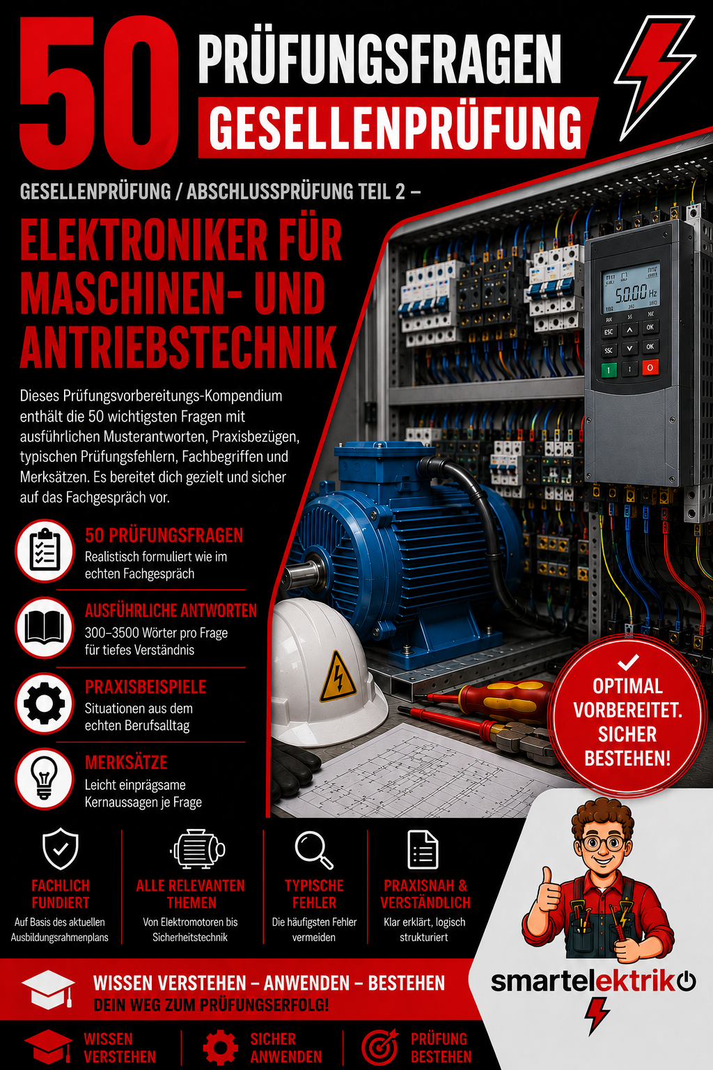 50-Typische-Prüfungsfragen - Gesellenprüfung (GP2)  Elektroniker für Maschinen und Antriebstechnik